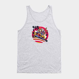 Samurai Surfing in a Bowl of Ramen Tank Top